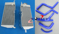 Aluminum Radiator & Blue Hoses for Honda CR125R CR125 1987-1988