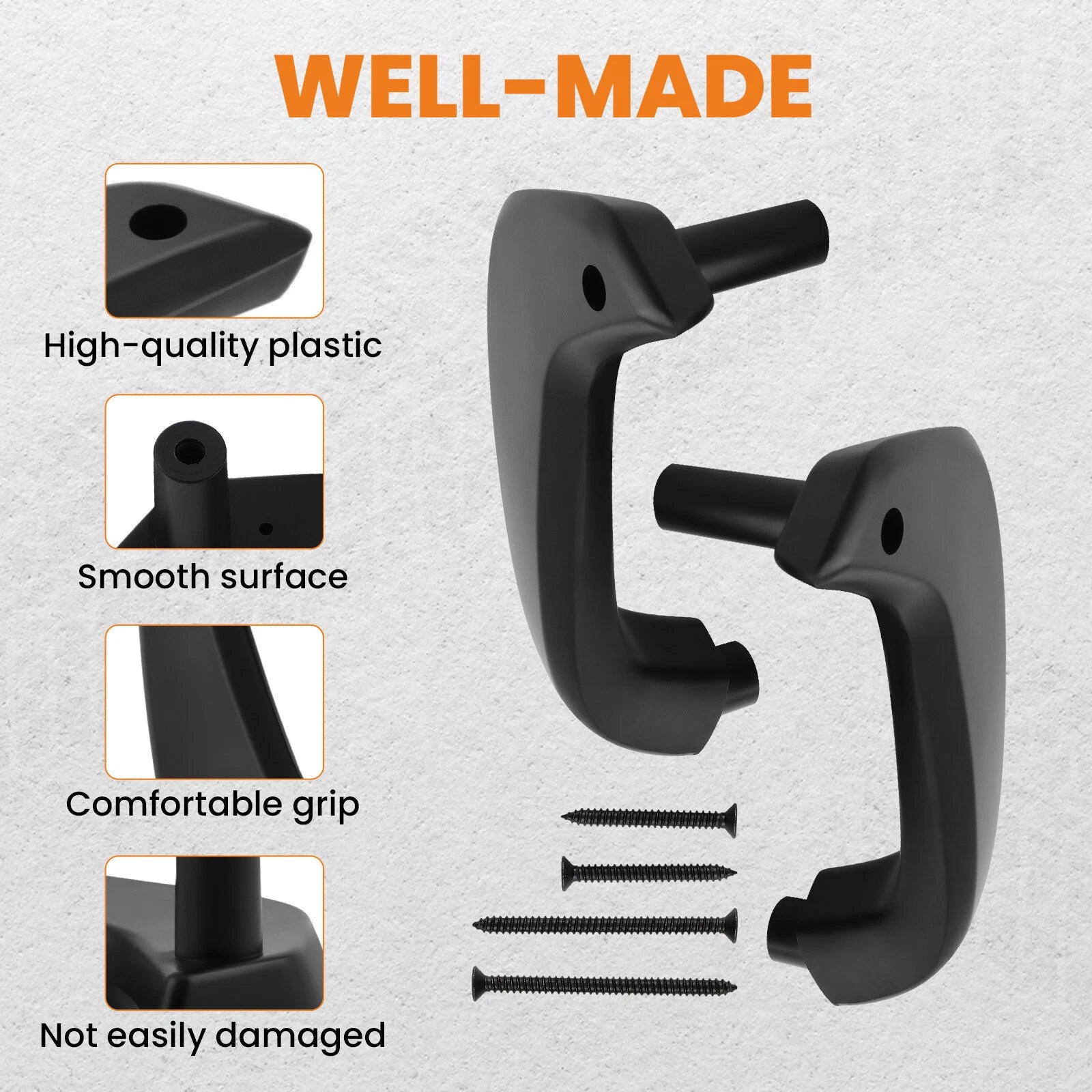 Set of 2 Interior Front Door Pull Handles for Ford Fiesta (2011–2020) D2BB-A23942
