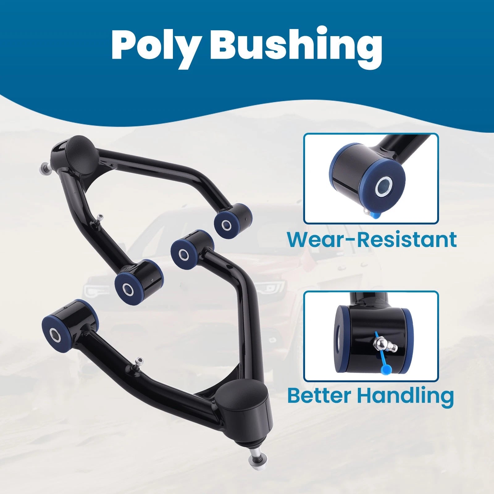 2X Upper Control Arms Suspension Lift Kit for Chevy Silverado (2007–2018)