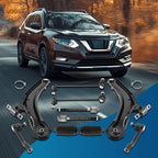 10 Pc Front Lower Control Arms Kit Tie Rods Sway Bar for Nissan Rogue (2008–2013)
