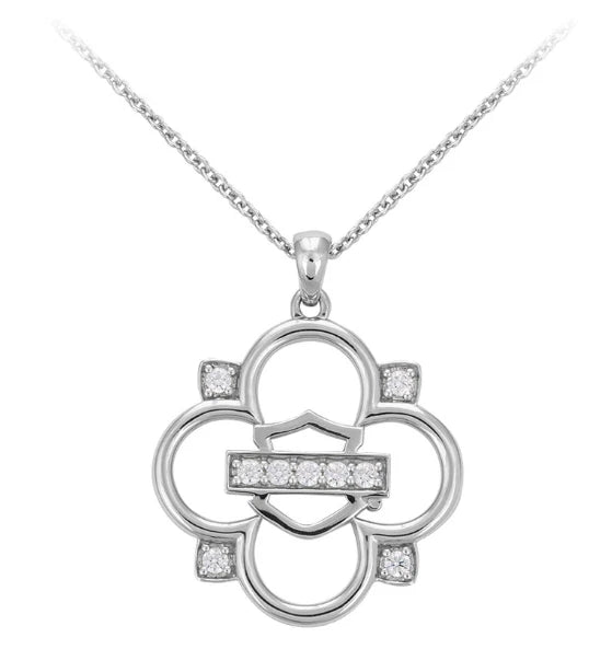 Bling Clover Necklace for Harley-Davidson (HDN0431-16ADJ)