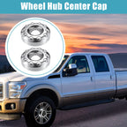 2X Front Wheel Center Hub Caps 10 Lug Chrome for Ford F450 F-550 (2008–2023)