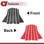6X Car Door Pillar Window Trim for Honda Fit/Jazz (2004–2007) Black Carbon Fiber