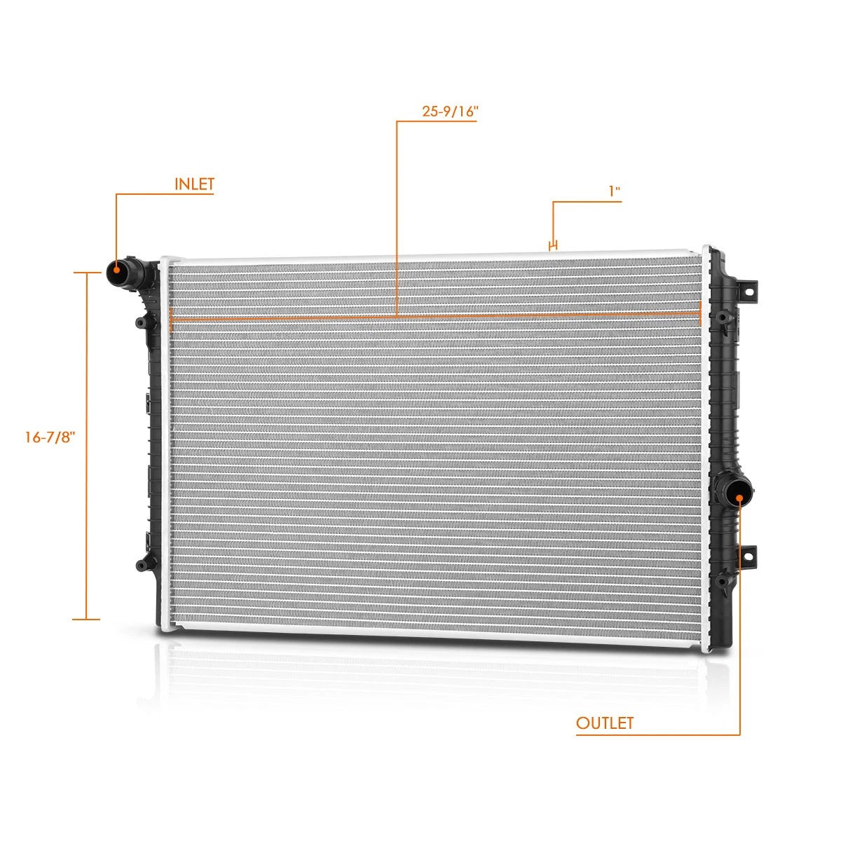Aluminum Core Radiator for Volkswagen Jetta Beetle Passat 2013–2019 DPI-13423