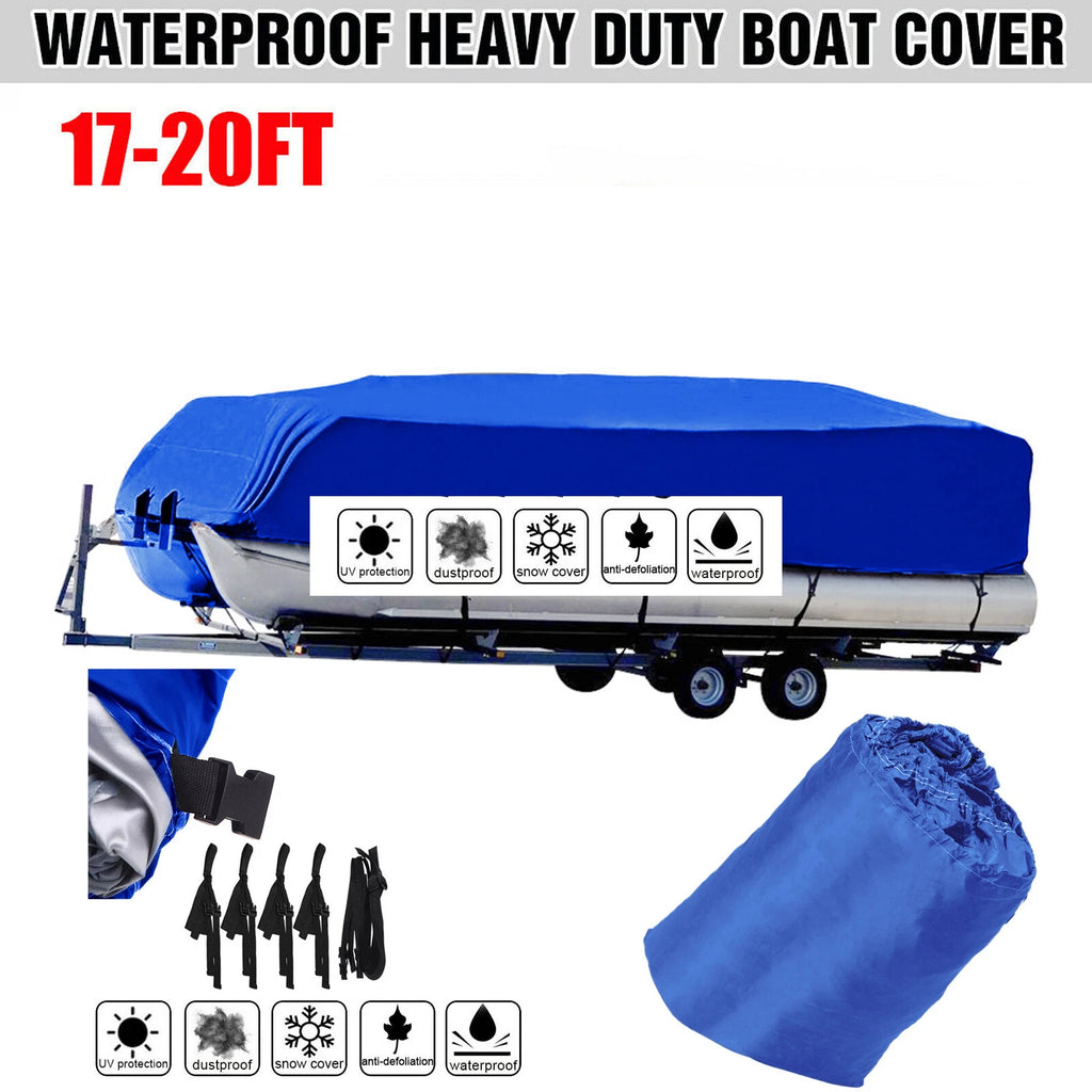 24ft Waterproof Heavy Duty Boat Cover for V-Hull Runabout