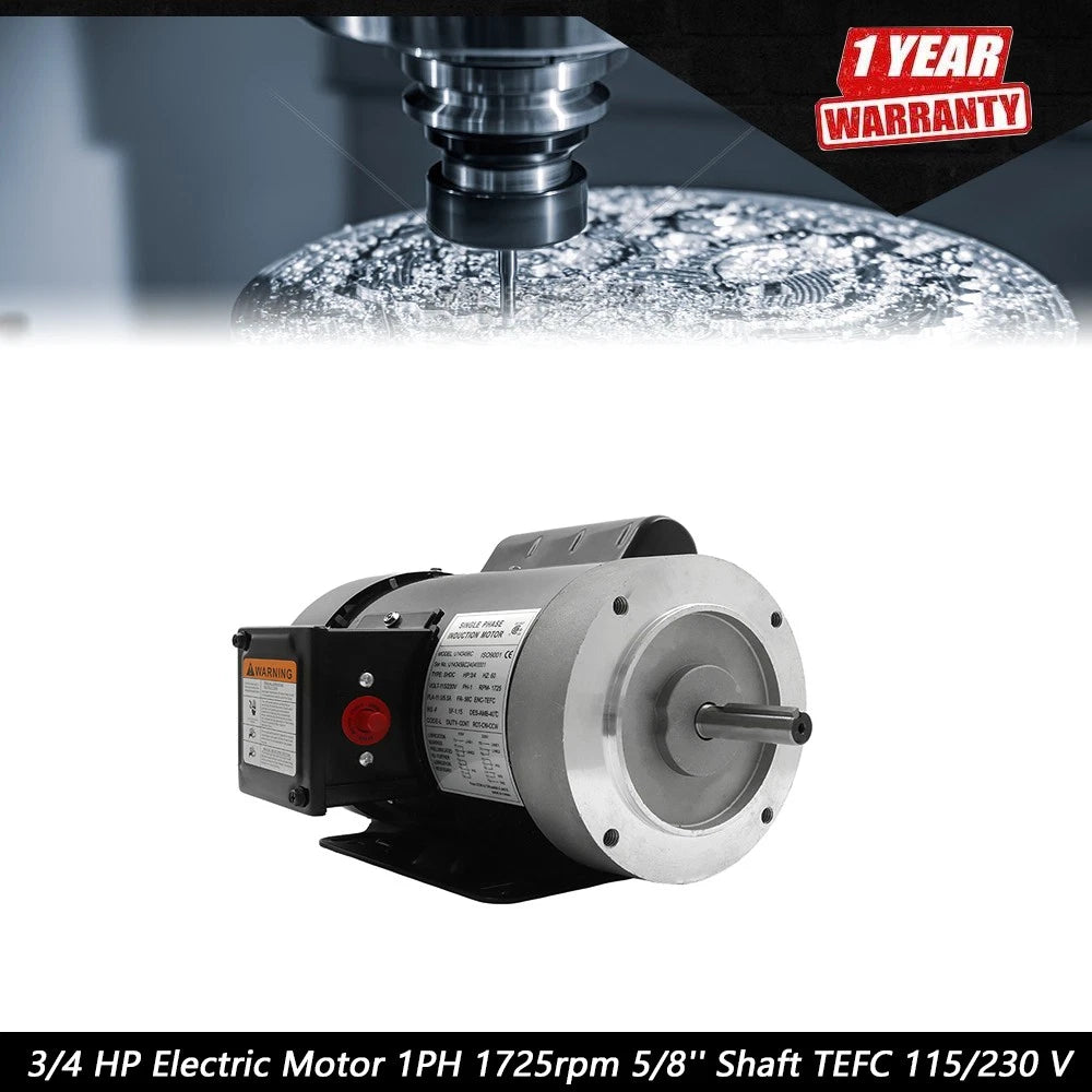 Electric Motor 3/4 HP for 1725 RPM Applications (115V/230V)