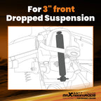 Front Lowering Shocks for Ford F150 & F100 2WD (1980–1996) 3" Drop, Dust Cover