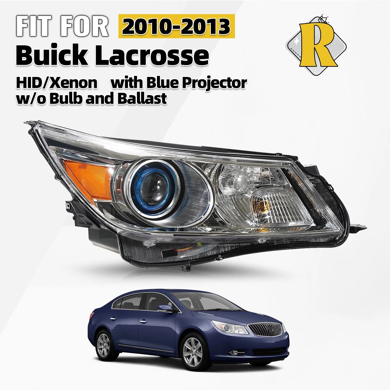 HID Xenon Headlight with Blue Projector Cover for Buick Lacrosse (2010–2013)