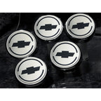 Chrome Cap Covers w/White Carbon Fiber Bowtie Inlay for 97-13 Corvette Automatic