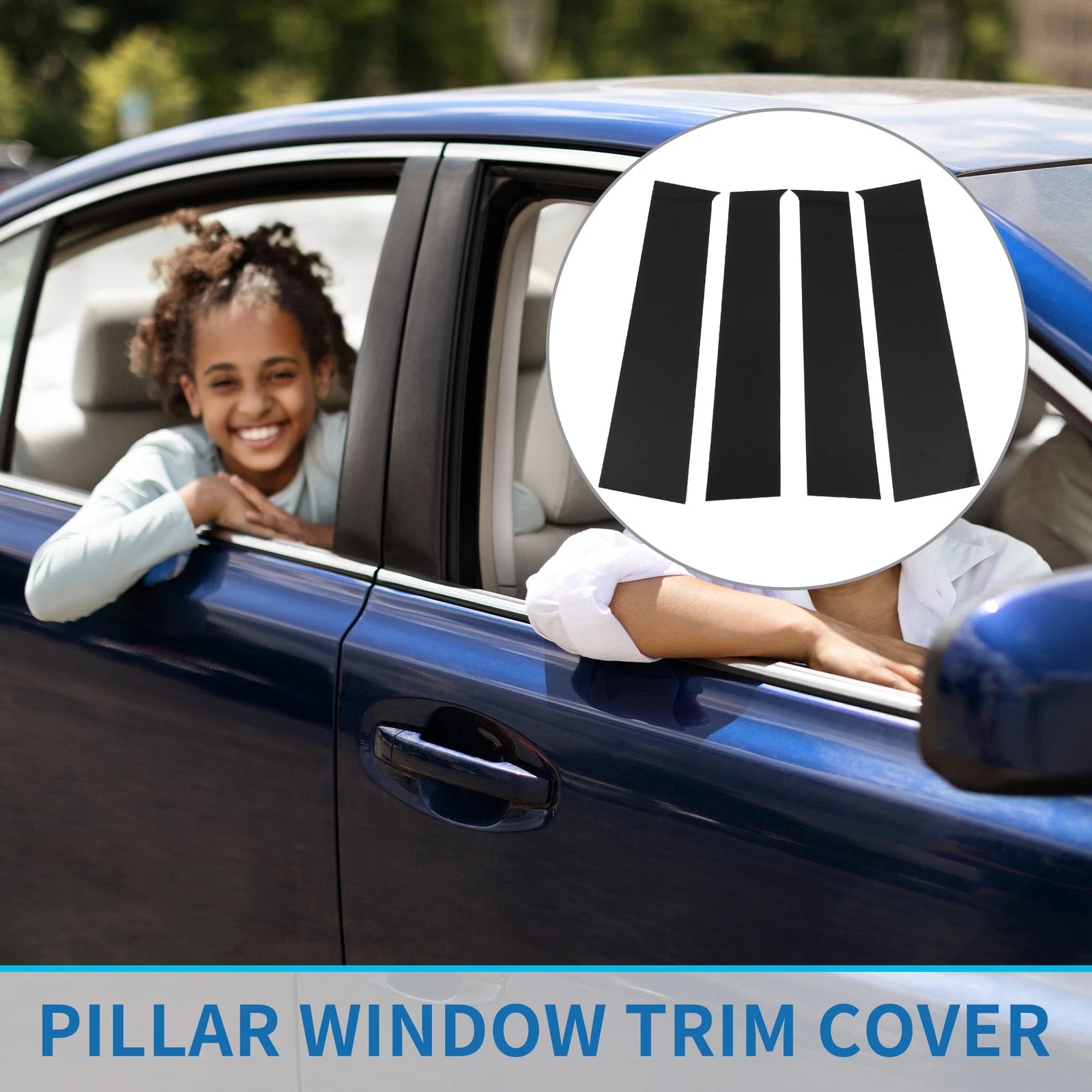 Set of 4 Door Pillar Window Trim for Toyota Tundra (2022–2023) Black