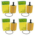 Set of 4 Engine Oil Filters Mann for Audi A3 TT Quattro VW Beetle Golf Jetta (2006–2020)
