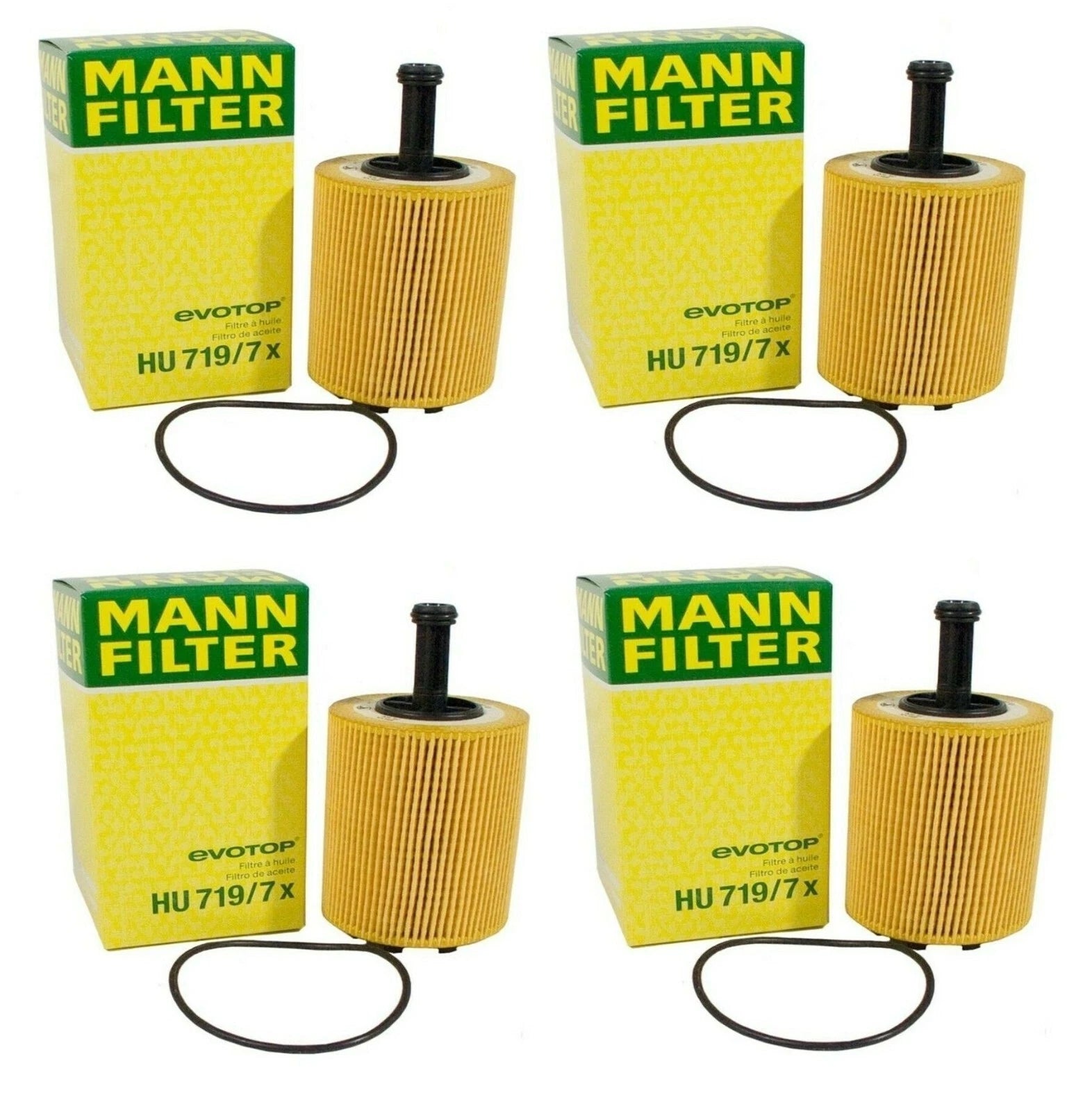 Set of 4 Engine Oil Filters Mann for Audi A3 TT Quattro VW Beetle Golf Jetta (2006–2020)