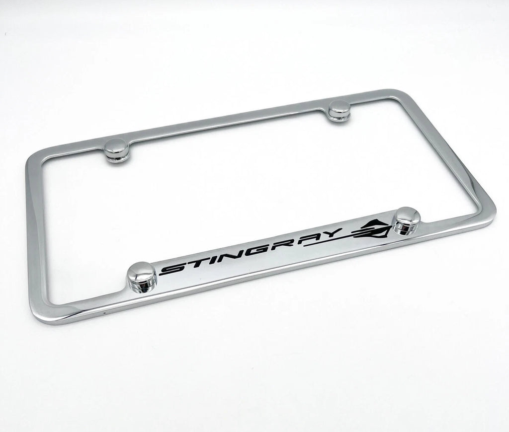 License Plate Frame Notched Chrome for Chevy C8 Corvette Stingray (2020–2024)