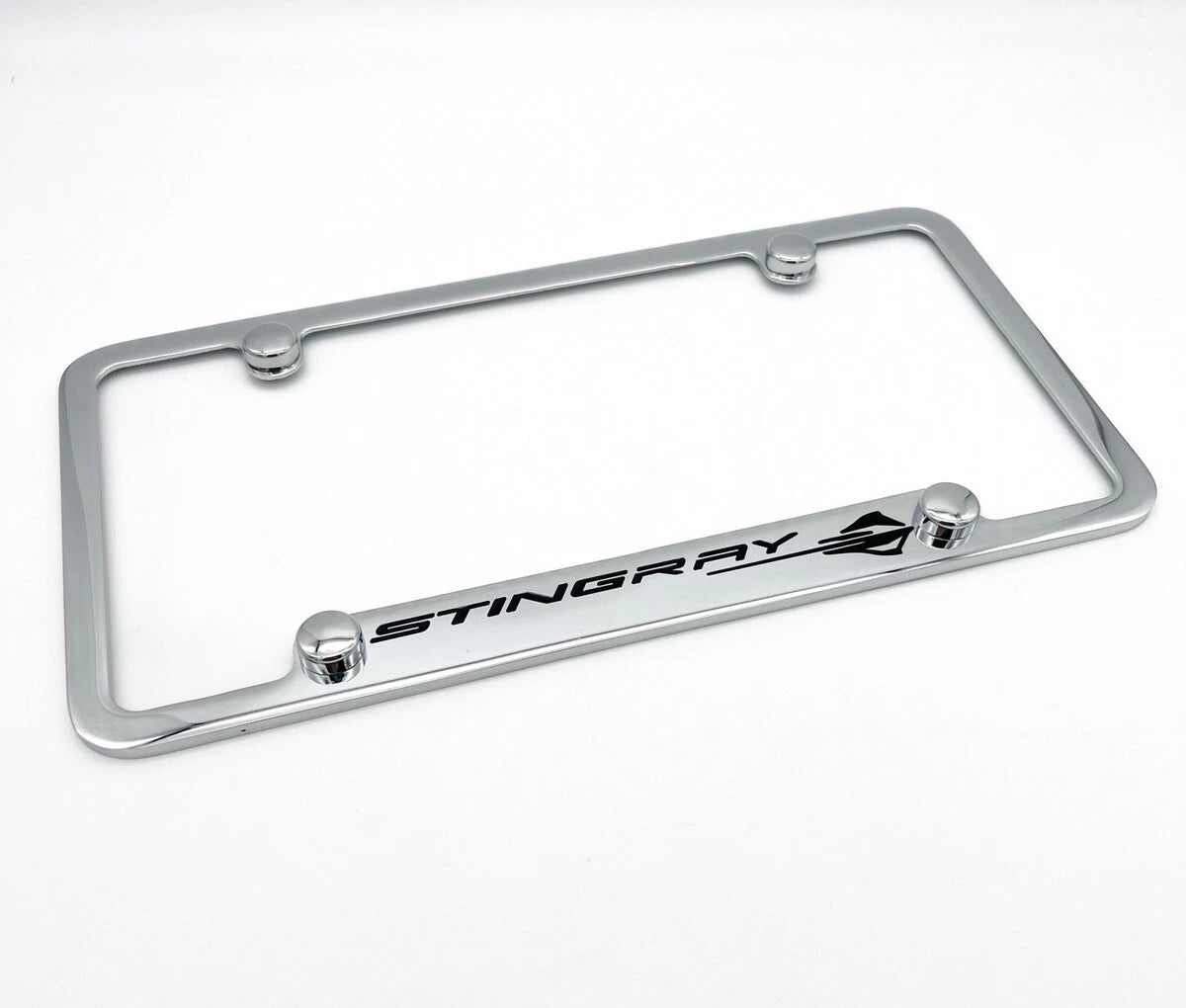 License Plate Frame Notched Chrome for Chevy C8 Corvette Stingray (2020–2024)