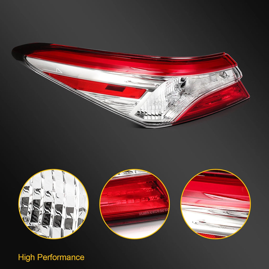 Tail Light Assembly for Toyota Camry (2018–2020) Left Driver Side Red