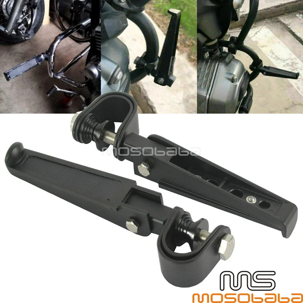 Highway Crash Bar Foot Pegs w/ 1"-1.25" Clamps for Harley-Davidson