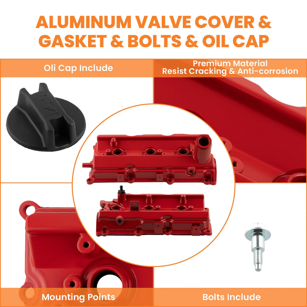 2pc Aluminum Engine Valve Covers with Gasket for Nissan 350Z (2003–2009)