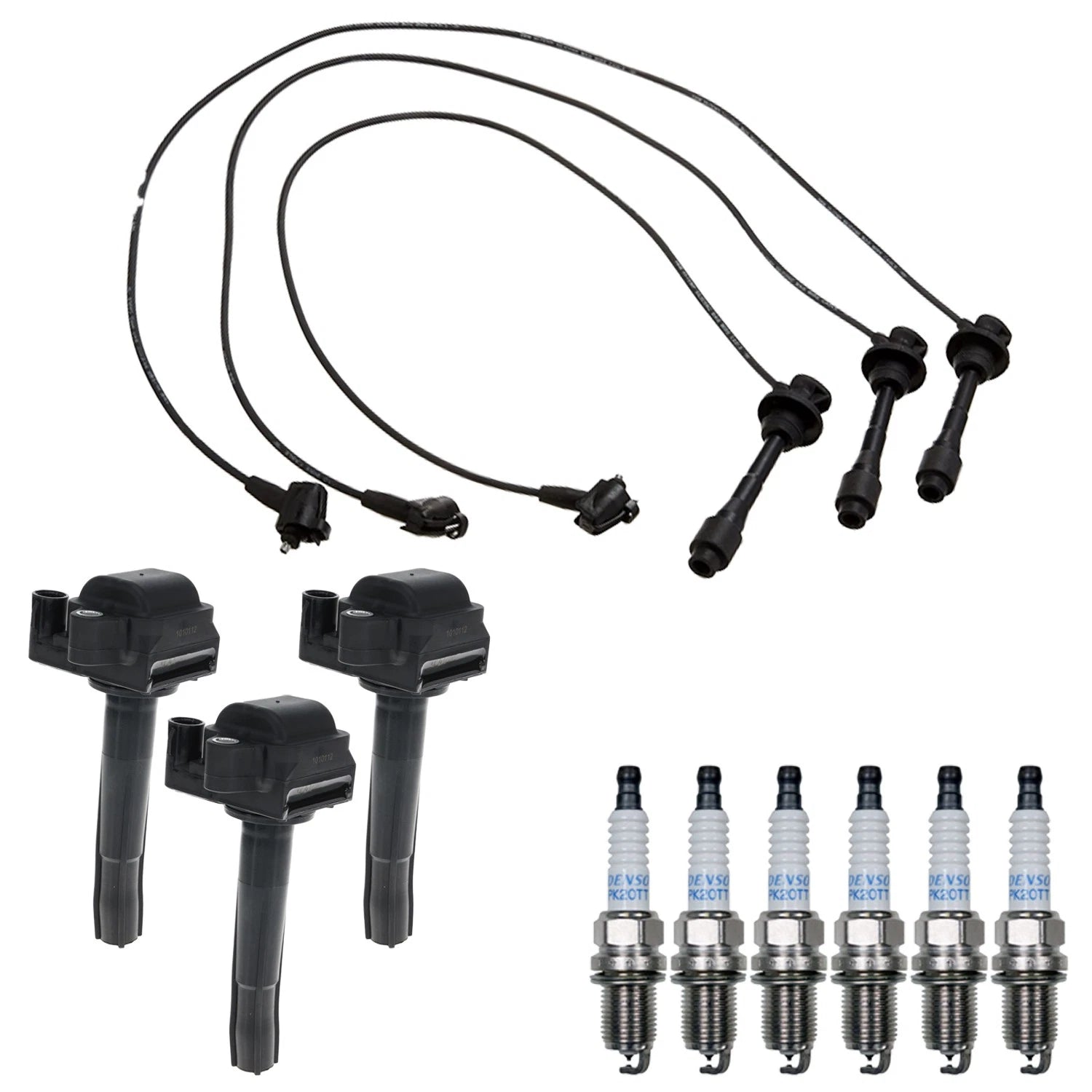 Set of 3 Ignition Coils & 6 Platinum Spark Plugs for Lexus ES300