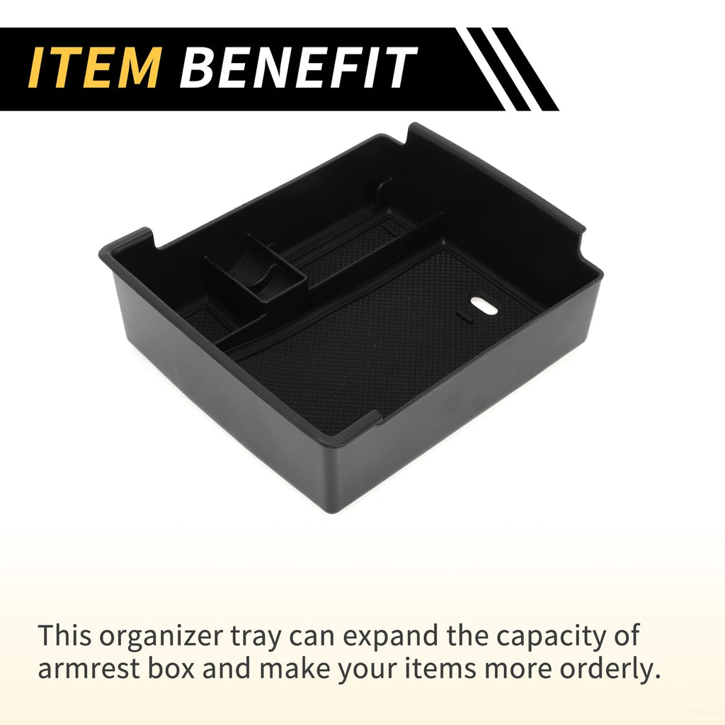 Center Console Armrest Organizer Tray for Ford Maverick (2022–2024) Black