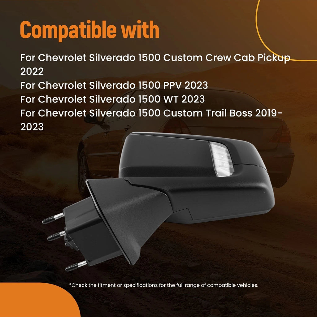 Left Side Mirror for Chevy Silverado 1500 (2019–2024) 84823219 Heated Signal