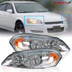 Set of 2 Chrome Headlights for Chevrolet Impala Monte Carlo (2006–2013)