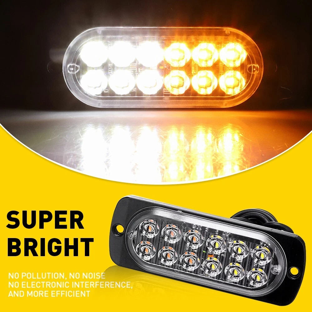 12-LED Strobe Emergency Lamps for Truck Pickup (Surface Mount)