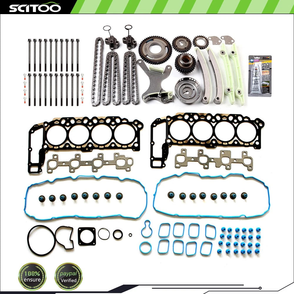 Set of Head Gasket Bolts & Timing Chain Kit for Dodge Ram 1500, Durango, Dakota, Jeep