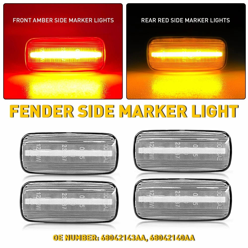 Set of 4 LED Fender Side Marker Lights for Dodge RAM 2500 3500 (2010–2018)