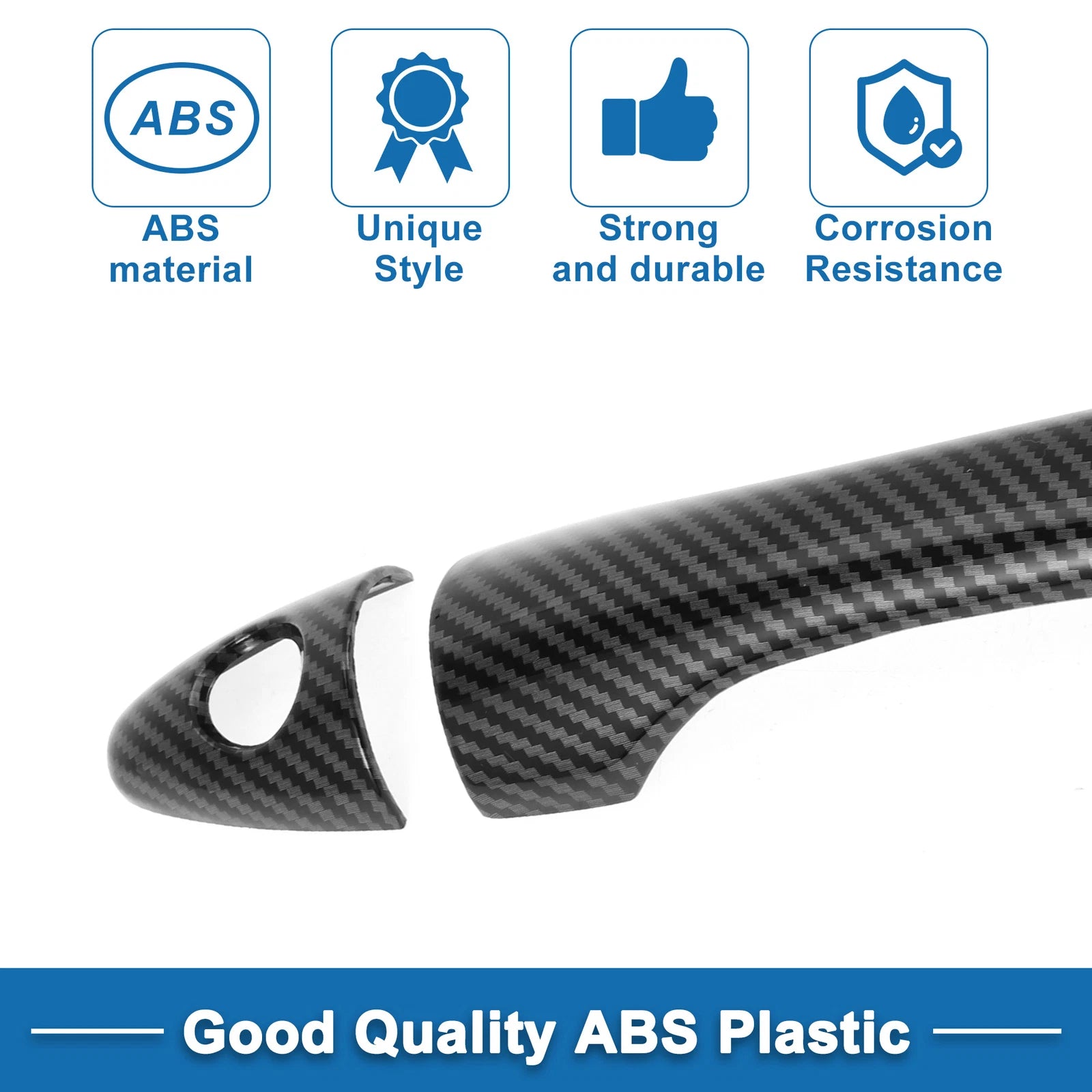 Door Handle Cover Trim for Hyundai IX35 (2010–2015) Carbon Fiber Black