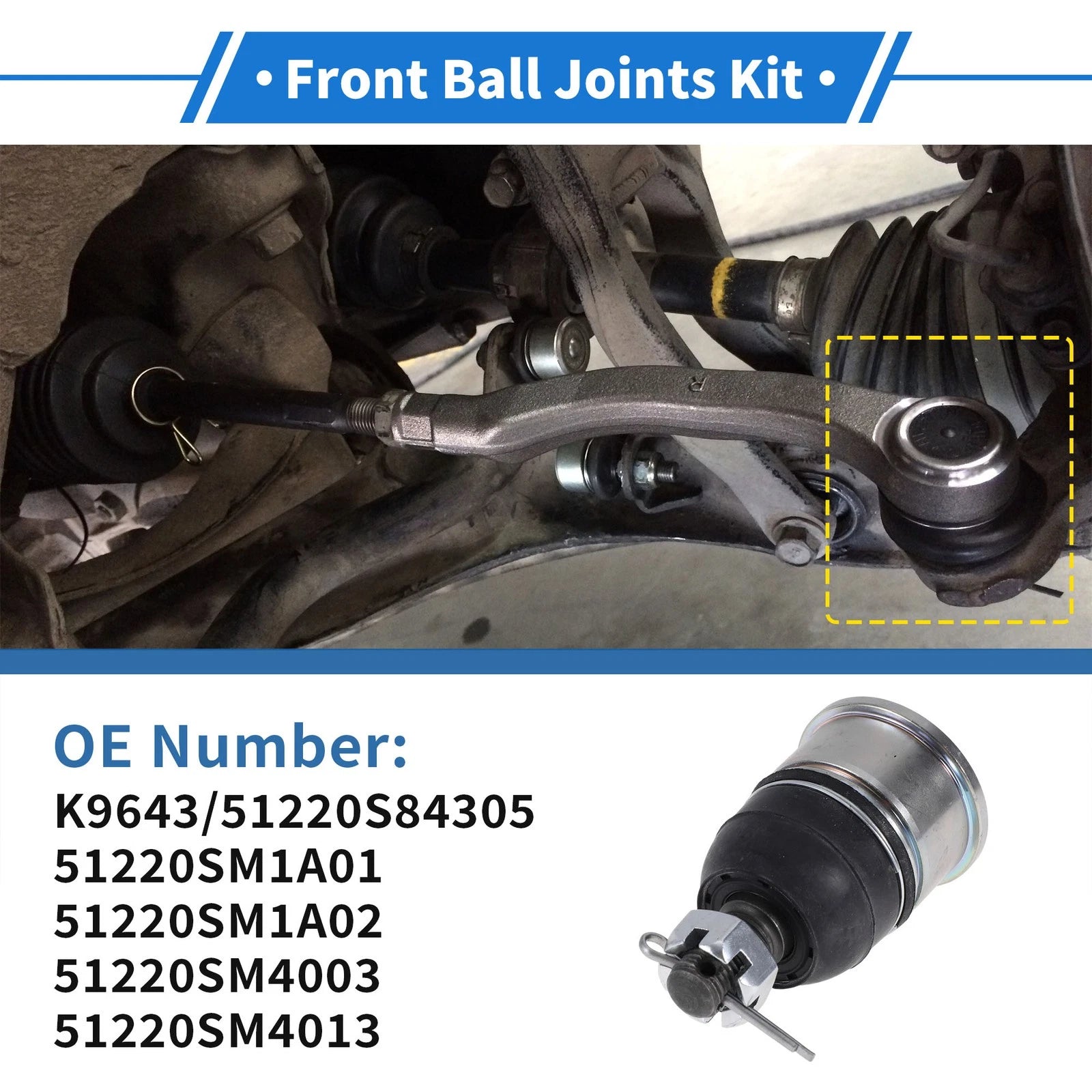 2X Front Lower Ball Joints for Honda Accord (1990–2002) No.K9643/51220S84305