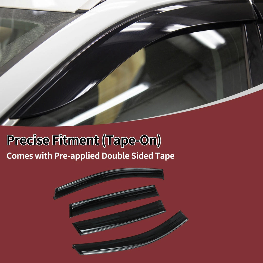 Set of 4 Window Deflectors for Ford Escape (2013–2019) Side Vent Visors Black