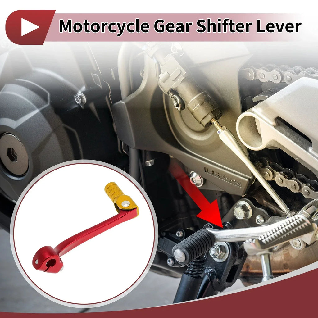 Folding Motorcycle Gear Shifter Lever for Honda CRF110F (2013-2018) Red Gold