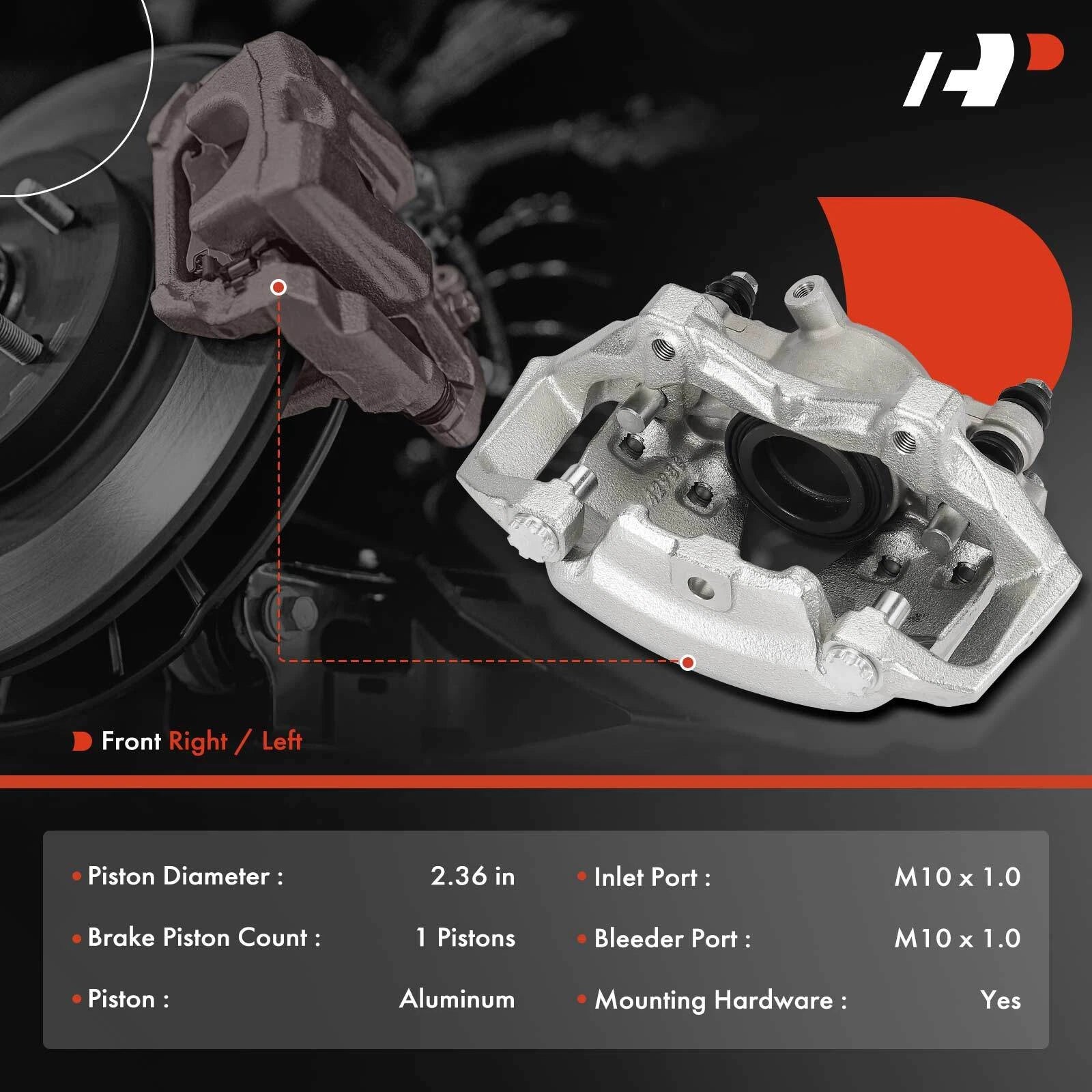 Front Right Brake Caliper with Bracket for Mercedes-Benz C350 E350 E400 (2007-2016)