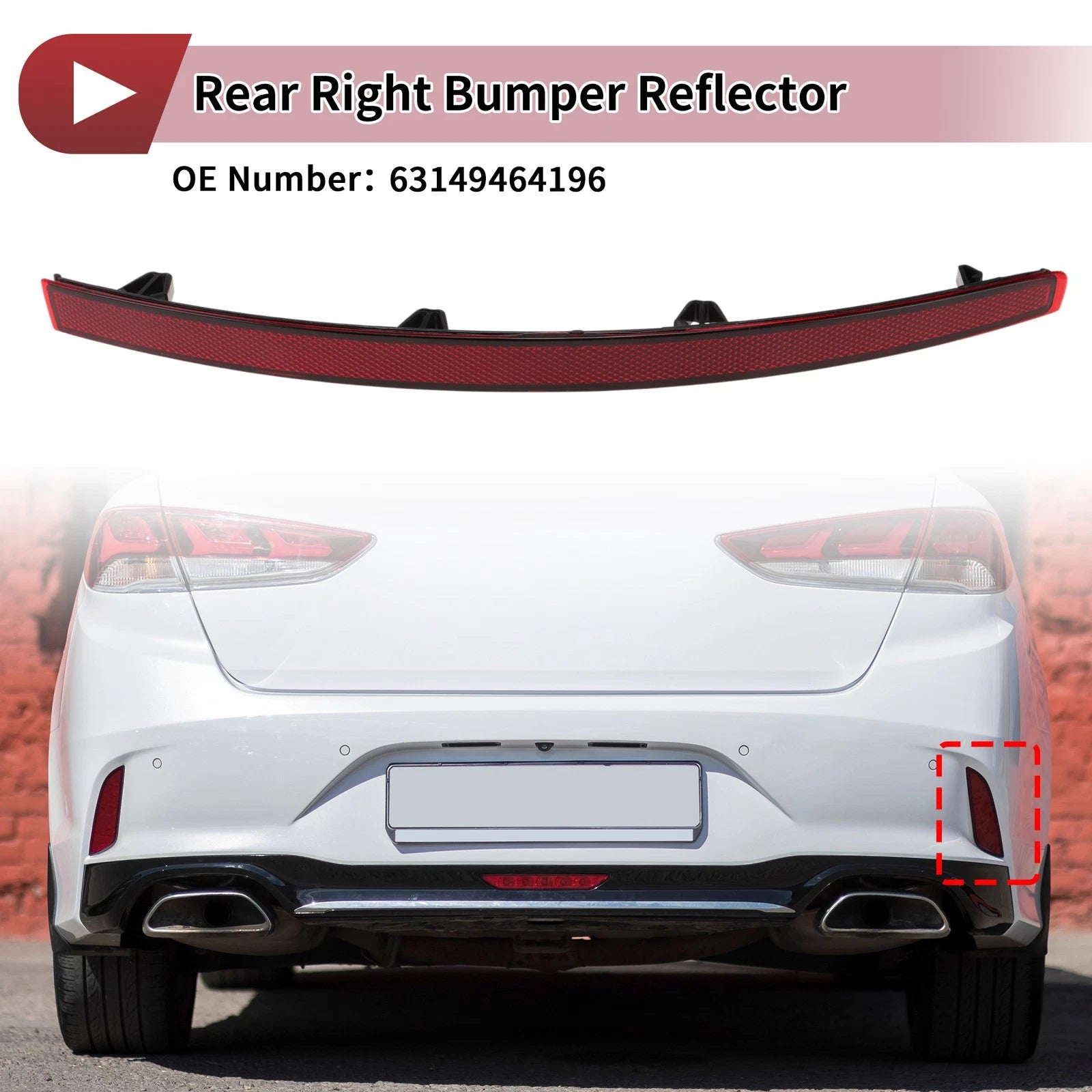 Rear Right Bumper Reflector No. 63149464196 for BMW 760i (2023–2026)