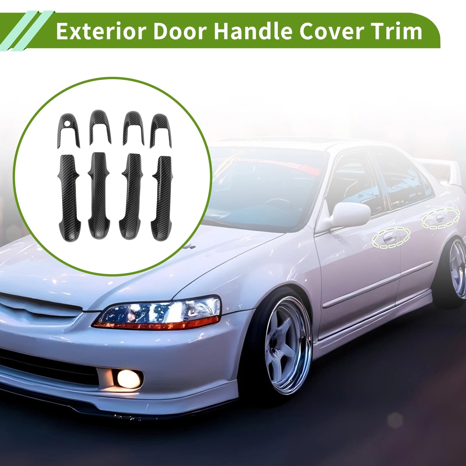 Exterior Handle Cover Trim for Honda Accord (2003–2007) Carbon Fiber Black