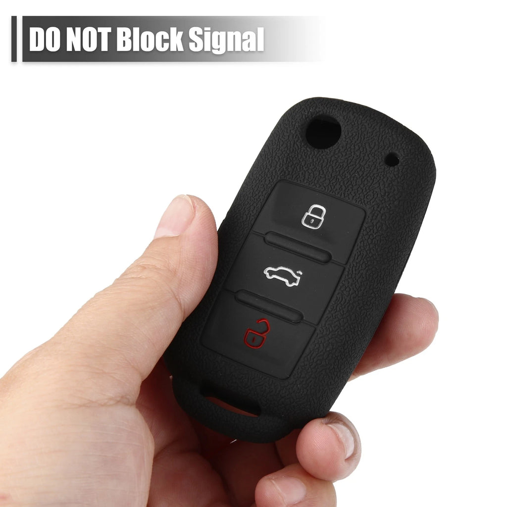 2pcs Silicone Key Fob Cover for Volkswagen Jetta GTI Passat Golf Tiguan (2010–2023)