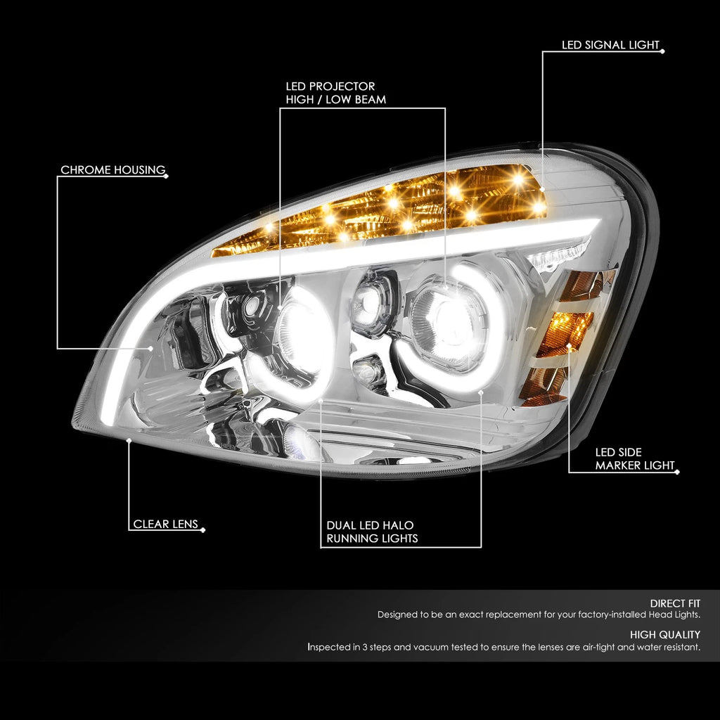 Full LED C-Halo Projector Headlight Lamps for Cascadia (2008–2017)