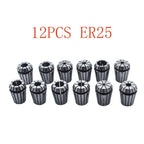 12Pc ER25 Spring Collet Set for CNC Milling Lathe Engraving Machine