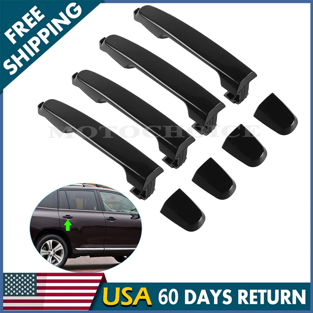 Set of 4 Exterior Door Handles for Toyota RAV4 (2001–2012) RH/LH