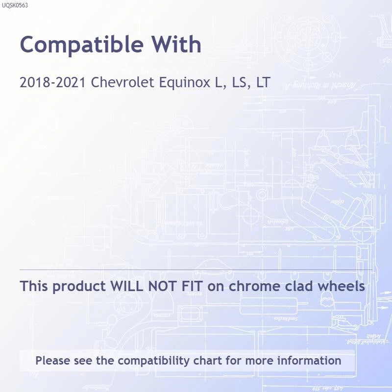 Chrome Wheel Skins 17 Inch Replacement for 2018-2021 Chevrolet Equinox