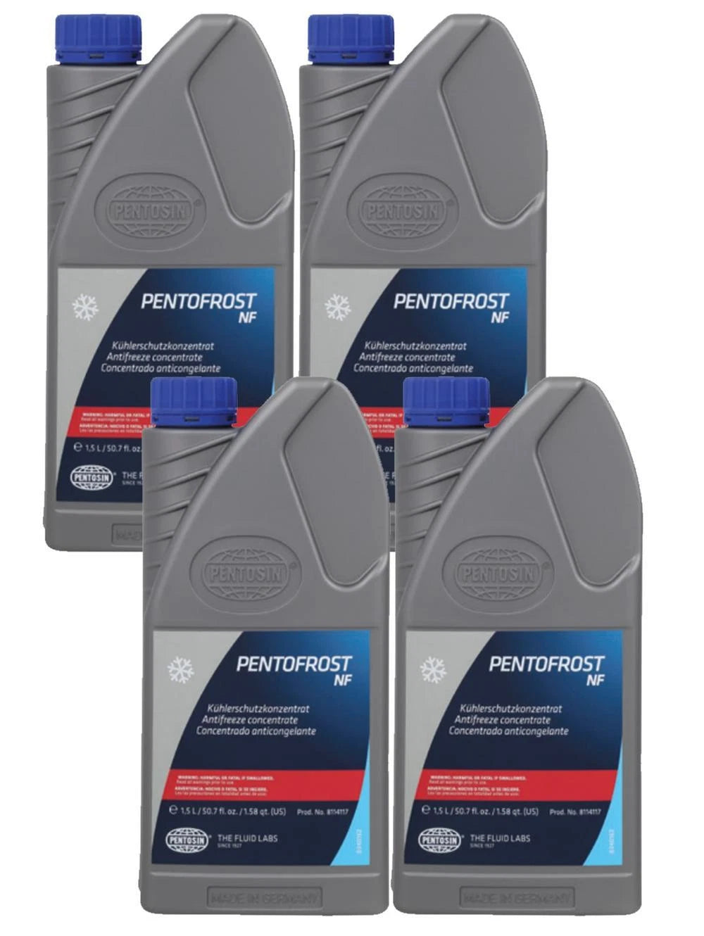 Set of 4 Blue Engine Coolant Antifreeze NF-G11 for BMW