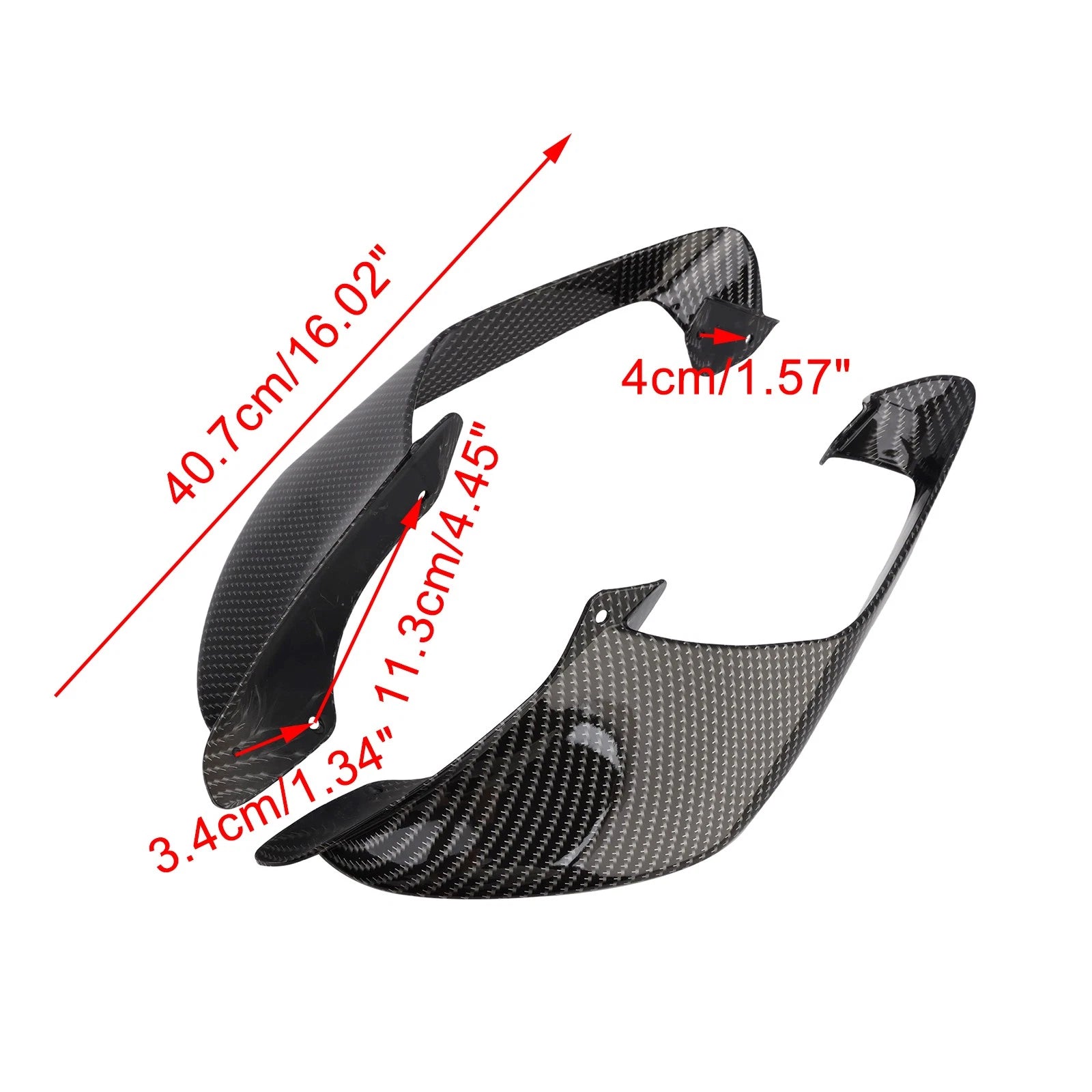Front Side Winglets for Yamaha YZF R1 R1M (2021–2024) Simulated Carbon