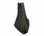 Leather Automatic Shift Boot Cover for Volvo XC90 (2003–2014) Black Yellow Stitch