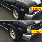 Pair of Dark Black Bumper Side Marker Light Covers for Chevy Nova (1970–1974)