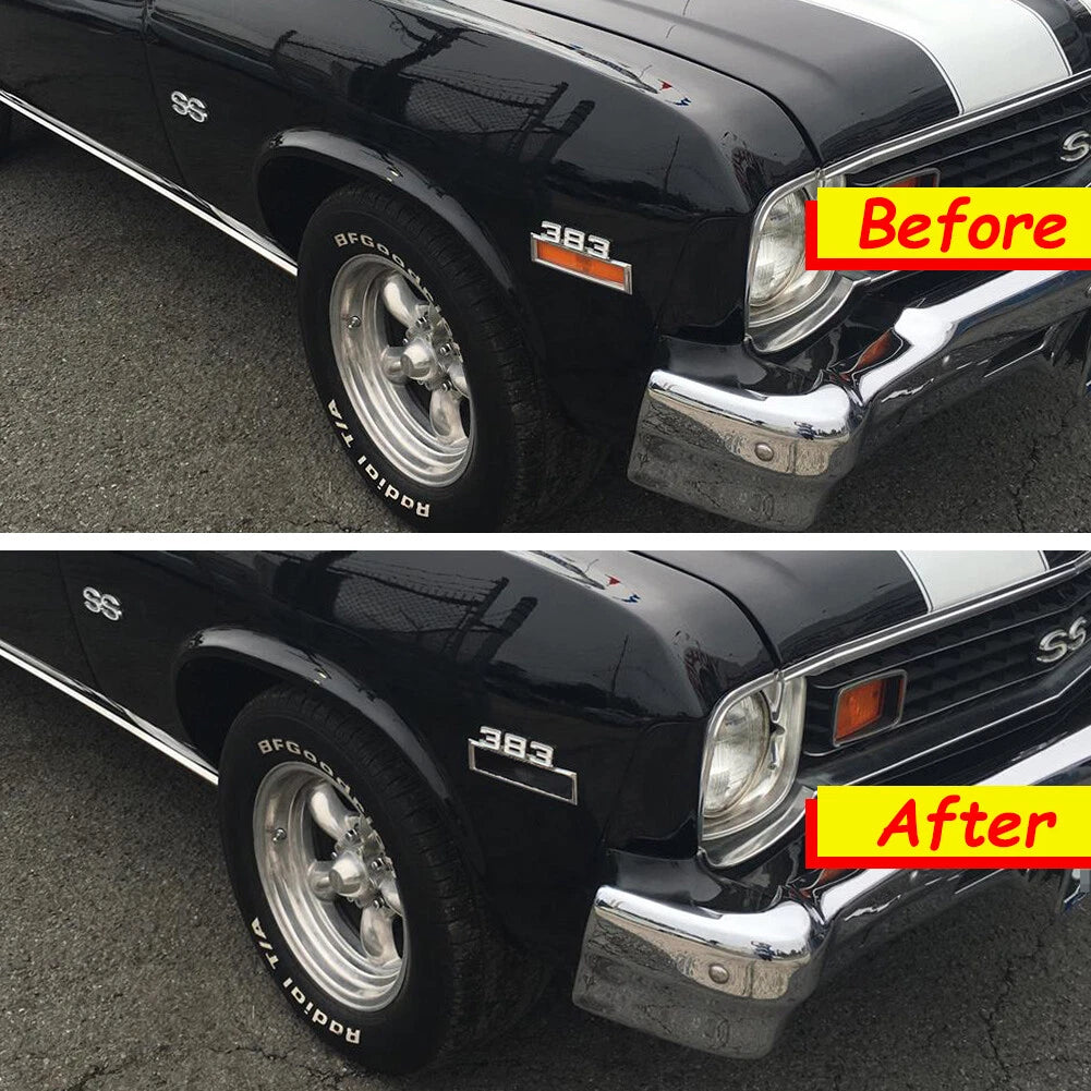 Pair of Dark Black Bumper Side Marker Light Covers for Chevy Nova (1970–1974)
