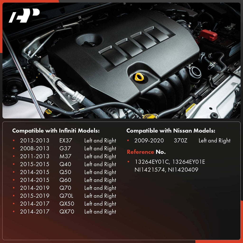 2X Engine Valve Cover with Gaskets for Infiniti Q50