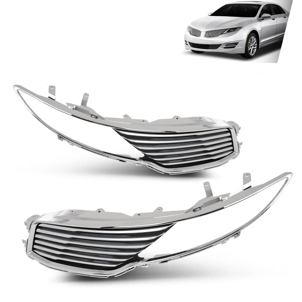 Set of 2 Front Upper Grilles for Lincoln MKZ (2013–2016)
