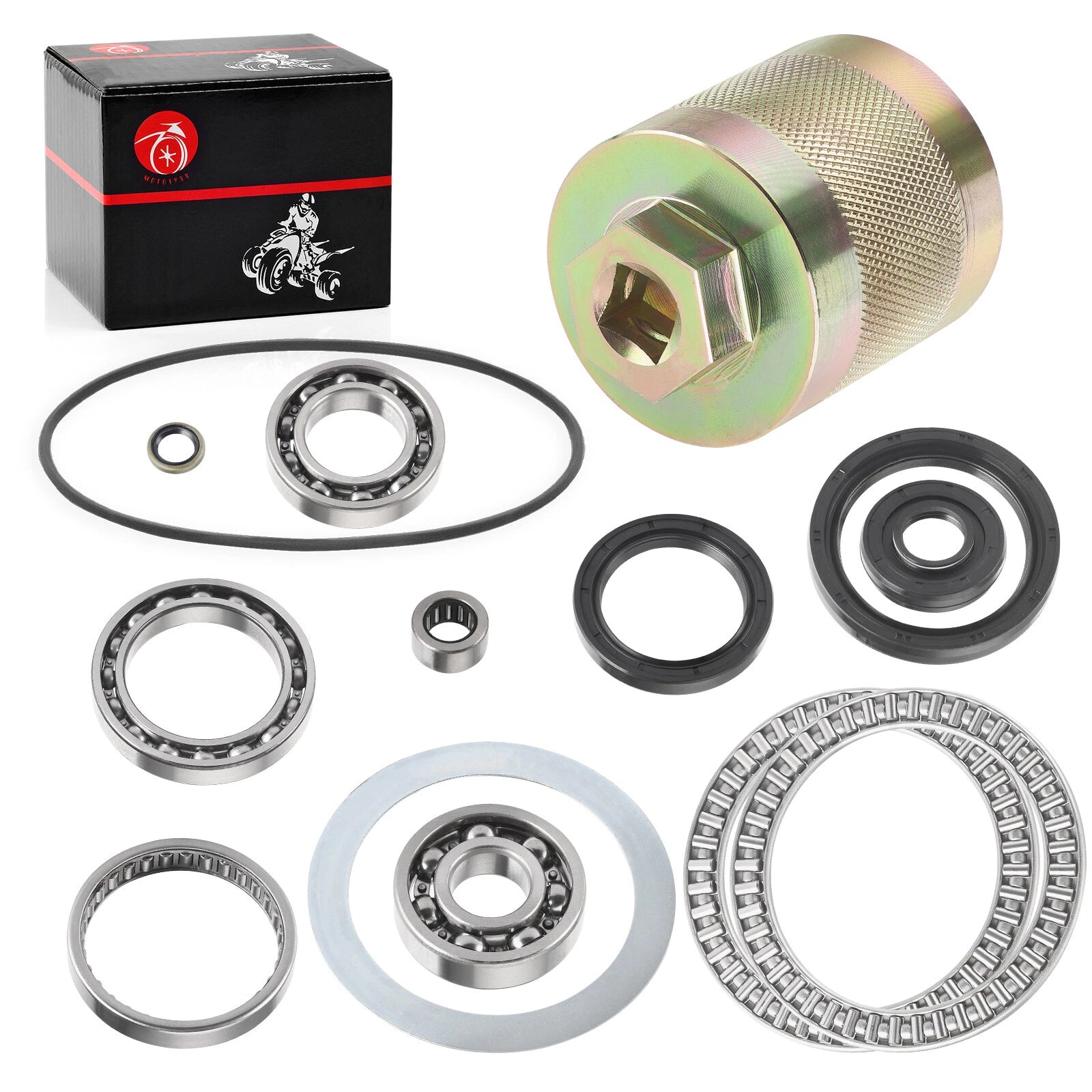 Front Differential Bearing Seals with Pinion Nut Tool for Kawasaki Brute Force 750 (2005–2023)
