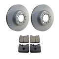 Front Rotors & Akebono EURO Ceramic Brake Pads Kit for Mercedes W126 (1981–1991)