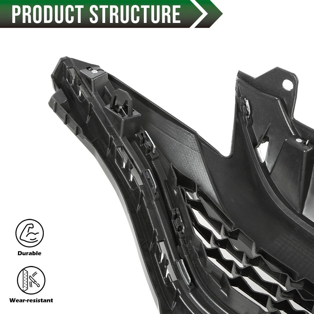 Front Bumper Upper Honeycomb Grille with Chrome Trim for Honda Fit (2018–2020)